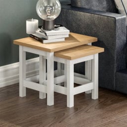 Nest Of 2 Tables Side End Modern Table Set Mdf Square Furniture - thumbnail 3