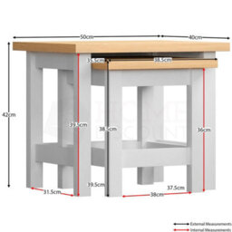 Nest Of 2 Tables Side End Modern Table Set Mdf Square Furniture - thumbnail 2