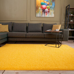 The Rugs Yellow Soft Plain Design Fluffy Shaggy Rugs And Runners High Pile Living Room Kitchen Hallway 380 - thumbnail 7