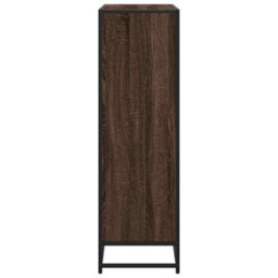 Berkfield Bookcase Brown Oak 97.5X33X107.5 Cm Engineered Wood And Metal - thumbnail 5