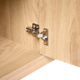 Wyld And Coco Nordic Sideboard Light Brown - 2 Doors, 3 Drawers, Matt Oak Effect - W160 X D45 X H75 Cm - thumbnail 8