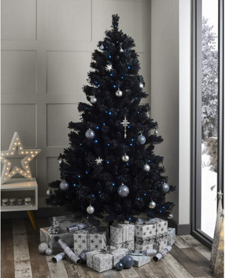 Shatchi 4Ft Black Artificial Tree Imperial 230 Tips Artificial Tree With Metal Stand - image 1