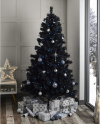 Shatchi 4Ft Black Artificial Tree Imperial 230 Tips Artificial Tree With Metal Stand - thumbnail 1