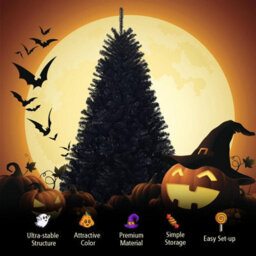 Shatchi 4Ft Black Artificial Tree Imperial 230 Tips Artificial Tree With Metal Stand - thumbnail 2