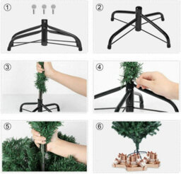 Shatchi 4Ft Black Artificial Tree Imperial 230 Tips Artificial Tree With Metal Stand - thumbnail 5
