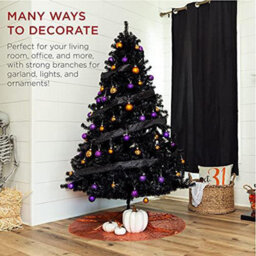 Shatchi 4Ft Black Artificial Tree Imperial 230 Tips Artificial Tree With Metal Stand - thumbnail 3