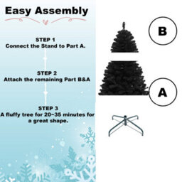 Shatchi 4Ft Black Artificial Tree Imperial 230 Tips Artificial Tree With Metal Stand - thumbnail 7