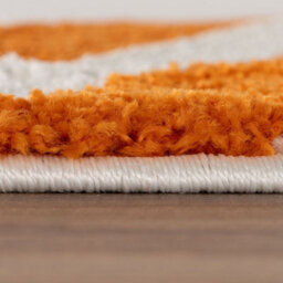 The Rugs Joli Orange And White Striped Rug Soft Dense Pile Easy To Clean And Pet Friendly For Living Rooms And Bedrooms - thumbnail 3