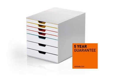 Durable Varicolor Mix Desktop Organiser 7 Drawer Colour Coded Storage - A4+ - image 1