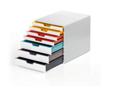 Durable Varicolor Mix Desktop Organiser 7 Drawer Colour Coded Storage - A4+ - thumbnail 4