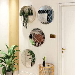 Belofay 50Cm Round Clear Wall Mirror Interiors Art Deco Glass Design Modern Wall-Mounted Mirrors For Home And Office - thumbnail 4