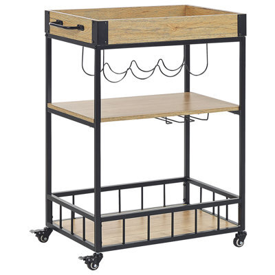 Beliani Kitchen Trolley Hullet Metal Light Brown - image 1
