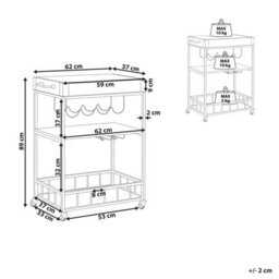 Beliani Kitchen Trolley Hullet Metal Light Brown - thumbnail 3