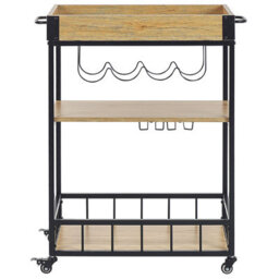 Beliani Kitchen Trolley Hullet Metal Light Brown - thumbnail 4