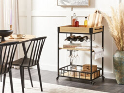Beliani Kitchen Trolley Hullet Metal Light Brown - thumbnail 2