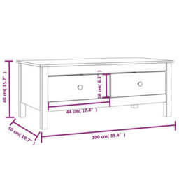 Vidaxl Coffee Table 100X50X40 Cm Solid Wood Pine - thumbnail 9