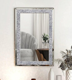 Large Jewel Wall Mirror Loose Diamante New Crystal Square Decor Mirror Gift 90Cm X 60Cm - thumbnail 2