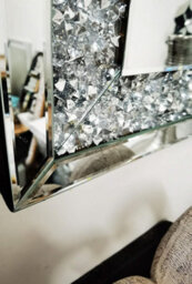 Large Jewel Wall Mirror Loose Diamante New Crystal Square Decor Mirror Gift 90Cm X 60Cm - thumbnail 3