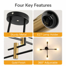Shopnbits 40W Round Led Ceiling Light Warm White 3000K Flush Mount Ceiling Light For Bedroom Kitchen Hallway - thumbnail 6