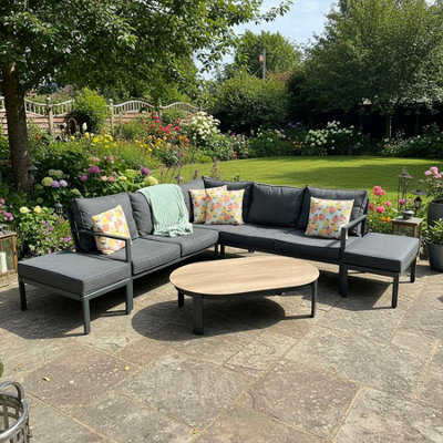 Bracken Outdoors Vancouver Aluminium Corner Garden Sofa Set With Coffee Table - image 1