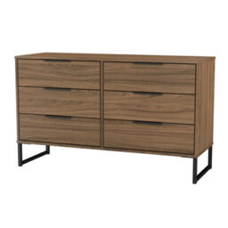 Beijing 6 Drawer Midi Chest Of Drawers In Carini Walnut (Ready Assembled) - thumbnail 4