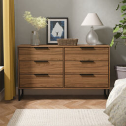 Beijing 6 Drawer Midi Chest Of Drawers In Carini Walnut (Ready Assembled)