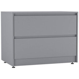 Urbn-Living Urbnliving 60Cm Height 2 Drawer Grey Chest Dresser Sideboard Storage Cabinet Unit W/ Adjustable Feet Bedroom - thumbnail 1