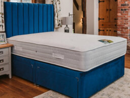 Divan Base Direct Sophia Briar-Rose Dual Season 1000 Pocket Sprung Igel Luxury Divan Bed Set 2Ft6 Small Single 2 Drawers Side - Plush Marine - thumbnail 1