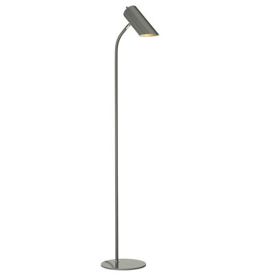 Elegant Dark Grey Floor Lamp With Polished Nickel Finish And Led Bulb