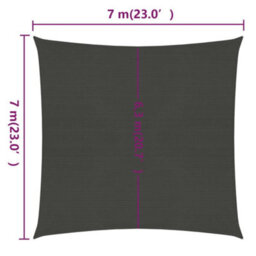 Berkfield Sunshade Sail 160 G/m2 Anthracite 7X7 M Hdpe - thumbnail 6