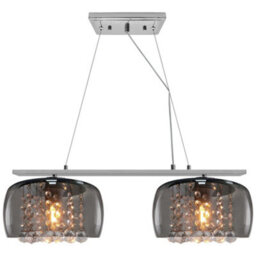Long Life Lamps Company Modern Ceiling Crystal Droplet Pendant Light Double Smoked Grey Glass H3102 - thumbnail 1