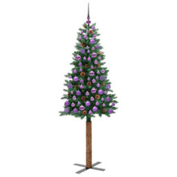 Vidaxl Slim Christmas Tree Green 180 Cm Pvc And Solid Pine Wood - thumbnail 4