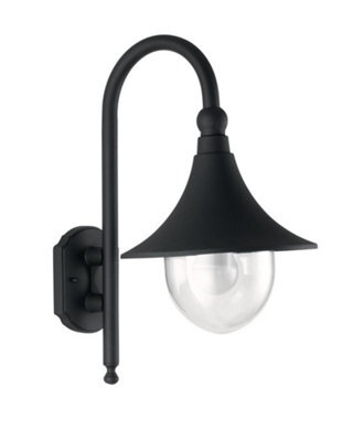 Luminosa Lighting Luminosa Pavia Outdoor Dome Wall Light Black, Ip44 26X48X34Cm