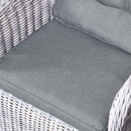 Outsunny 6 Seater Rattan Dining Set With Glass Top Table And Cushions, Grey - thumbnail 8