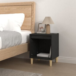 Berkfield Bedside Cabinet Black 40X35X50 Cm Engineered Wood - thumbnail 3