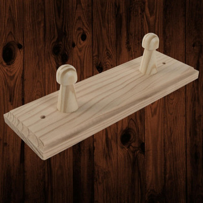 Woodeedoo 2 Peg Wooden Coat Hook Wall Mounted Natural Pine Unpainted Clothes Rack Rail For Wall Or Door Storage 18.5 X 6 X 5.5 Cm - image 1