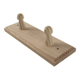Woodeedoo 2 Peg Wooden Coat Hook Wall Mounted Natural Pine Unpainted Clothes Rack Rail  For Wall Or Door Storage 18.5 X 6 X 5.5 Cm - thumbnail 2