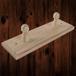 Woodeedoo 2 Peg Wooden Coat Hook Wall Mounted Natural Pine Unpainted Clothes Rack Rail  For Wall Or Door Storage 18.5 X 6 X 5.5 Cm
