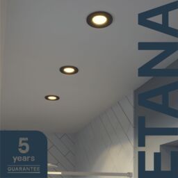 GoodHome Etana Black Non-Adjustable Led Warm Downlight 4.7W Ip65, Set Of 3 - thumbnail 6
