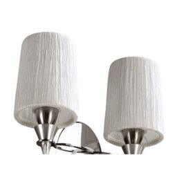 Luminosa Lighting Luminosa Lucca Wall Lamp Switched 2 Light E27, Polished Chrome With White Shades & Clear Crystal - thumbnail 7