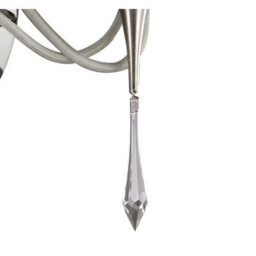 Luminosa Lighting Luminosa Lucca Wall Lamp Switched 2 Light E27, Polished Chrome With White Shades & Clear Crystal - thumbnail 6