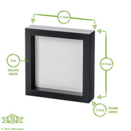 "Nicola Spring 3D Box Photo Frames - 6 X 6"" - Black - Pack Of 2" - thumbnail 4
