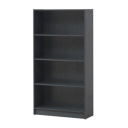 Timber Art Design 4 Tier Bookcase Tall Display Shelving Storage Unit Wood Furniture Dark Grey - thumbnail 4
