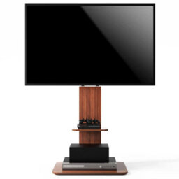 "Heavy Duty Floor Tv Stand Television Holder With Wood Floating Mount For 32-65"""