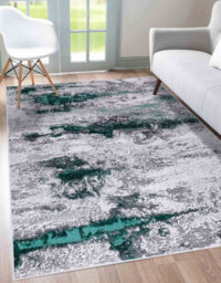Smart Living Modern Carved Area Rug, Living Room Carpet, Kitchen Floor, Bedroom Soft Rugs 60Cmx220Cm - Emperor (310 Onyx Aqua) - thumbnail 3