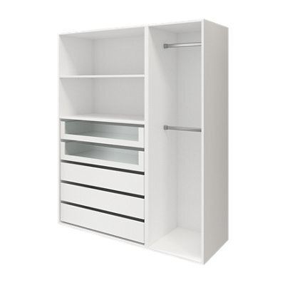 GoodHome Atomia Freestanding White Particle Board Wardrobe, Clothing & Shoes Organiser (H)1875mm (W)1500mm (D)580mm - image 1