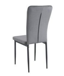 MCC Direct Set Of 2 Dark Grey Velvet Effect Dining Chairs Plush Padded Upholstered Accent Chair - Elle By Mcc - thumbnail 6