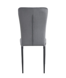 MCC Direct Set Of 2 Dark Grey Velvet Effect Dining Chairs Plush Padded Upholstered Accent Chair - Elle By Mcc - thumbnail 5
