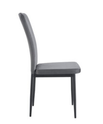MCC Direct Set Of 2 Dark Grey Velvet Effect Dining Chairs Plush Padded Upholstered Accent Chair - Elle By Mcc - thumbnail 4