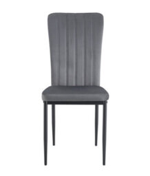 MCC Direct Set Of 2 Dark Grey Velvet Effect Dining Chairs Plush Padded Upholstered Accent Chair - Elle By Mcc - thumbnail 3
